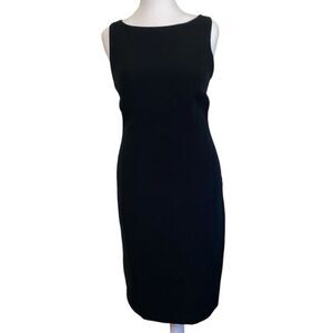 Evan Picone Dress Women's Size 8 Black Midi Formal Gown Criss Cross Back